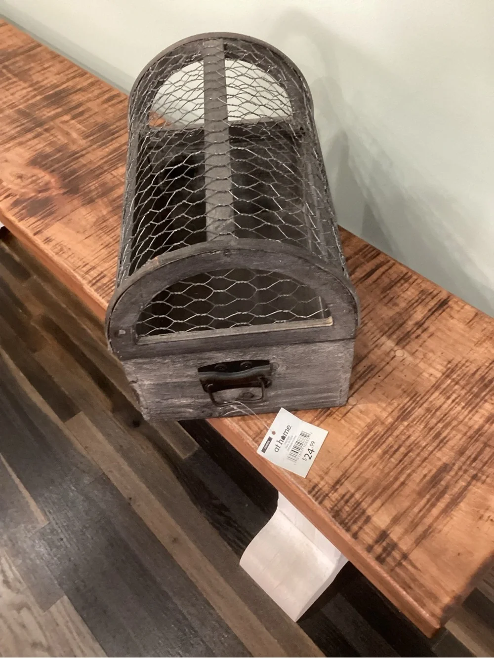 Rustic Gray Wood and Wire Display Box